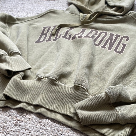 Billabong Sage Green Cropped Hoodie - Picture 3 of 4